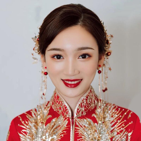 Chinese Bride Gold Hairpiece Etsy Chinese Bride Gold Hairpiece Etsy