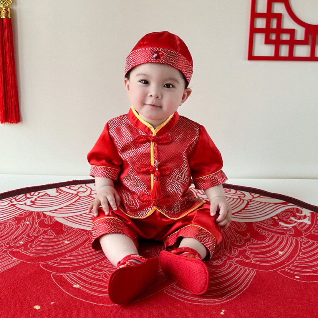 Baby Boy Tang Suit 100 Days Baby Clothes Chinese New Year Baby Etsy