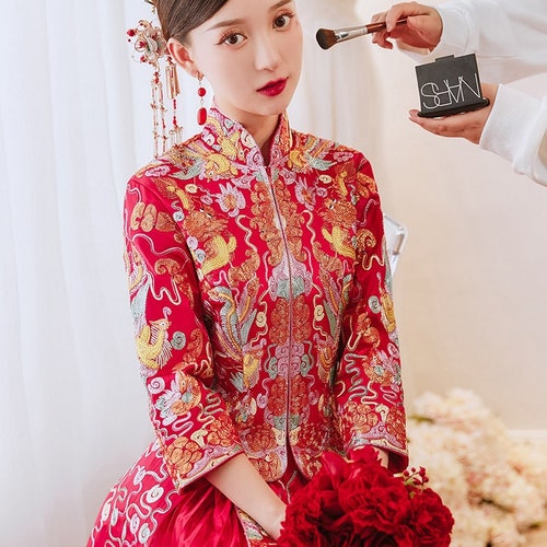 Traditional Chinese Bridal Red Wedding Xiuhe Dress 红妍惜君 - Etsy UK