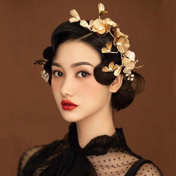 Chinese Bride Gold Hairpiece Etsy Chinese Bride Gold Hairpiece Etsy