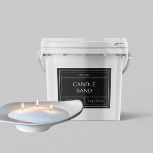 3kg/6.6lb Candle Sand + 100 Wicks: White, Scent-Free, Pearled Powder for Pearl Wax Candles, Wedding Granulated Candle Dust