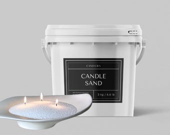 3kg/6.6lb Candle Sand + 75 Wicks: White, Scent-Free, Pearled Powder for Pearl Wax Candles, Wedding Granulated Candle Dust