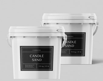 19kg/42lbs Bulk Candle Sand: Two Buckets +700 Wicks for Wedding Decor Scent-Free Pearled White Wax, Granulated Candle for Event Planners