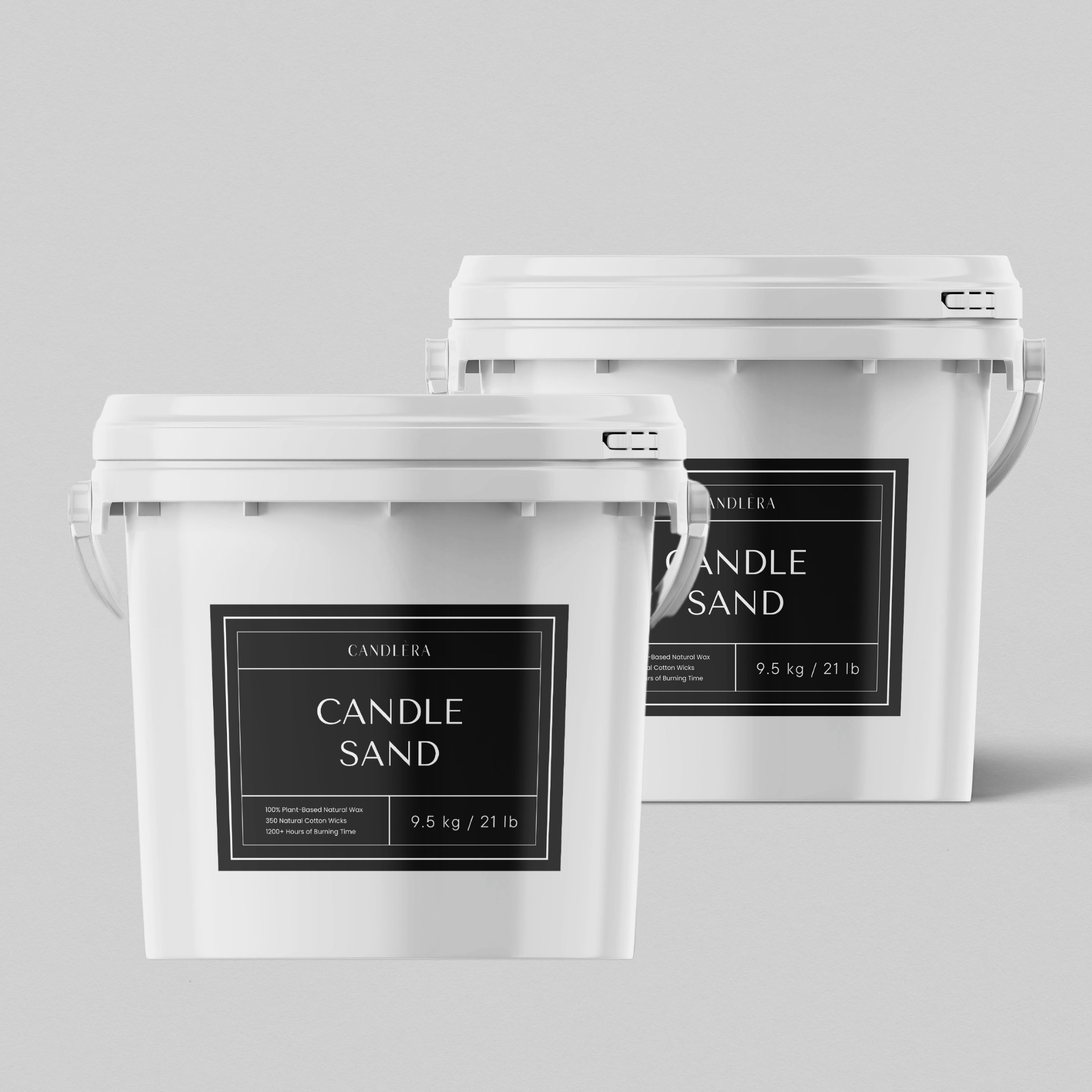19kg/42lbs Bulk Candle Sand: Two Buckets +700 Wicks for Wedding Decor Scent-Free Pearled White Wax, Granulated Candle for Event Planners