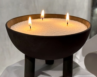 Ceramic Bowl for Pearled Candle Powder, Dark Grey Ceramic Bowl for Granulated Wax, Ceramics for Pearl Candles, Ceramic Bowls for Candle Sand