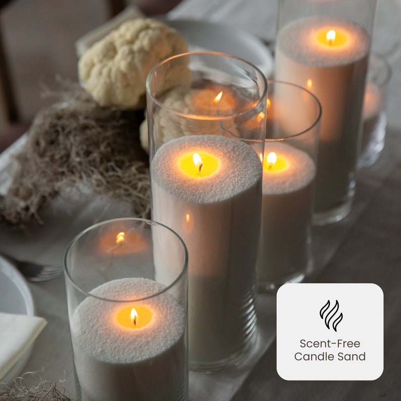 Candle Sand 0.65 kg/1.4 lb +30 Wicks: White, Pearled, Scent-Free Powder for Pearl Wax Candles, Wedding Granulated Candle Dust from Candlera