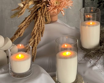 Candle Sand 1.3 kg/3 lb + 40 Wicks: White, Pearled, Scent-Free Powder for Pearl Wax Candles, Wedding Granulated Candle Dust from Candlera