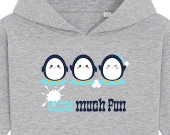 Penguins Baby Hoodie Organic Baby Sweatshirt Snow Toddler Jumper Nature Lover Baby Sweater Snowball Sustainable Arctic Top Eco Baby Gift