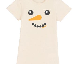 Snowman Baby Bodysuit Organic Baby Winter Body Toddler Onesie Sustainable Vest Baby Top Eco Baby Gift Christmas Gift for Baby Shower