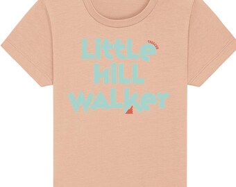 Little Hill Walker Baby T-Shirt Organic Hiking Baby Tee Toddler Camping Shirt Sustainable Trekking Top Eco Walking Baby Gift