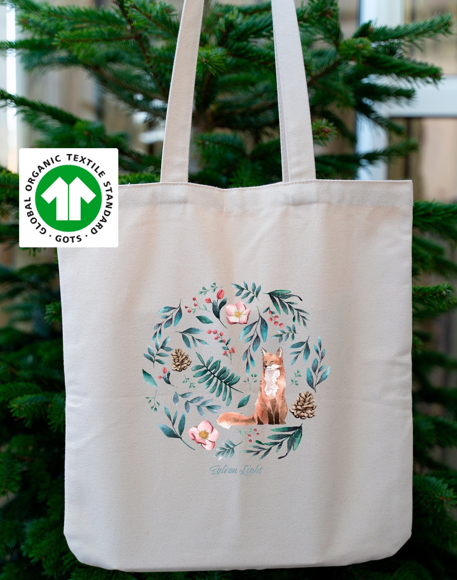 Fox Organic Premium Tote Bag Canvas Reusable Grocery Bag - Etsy