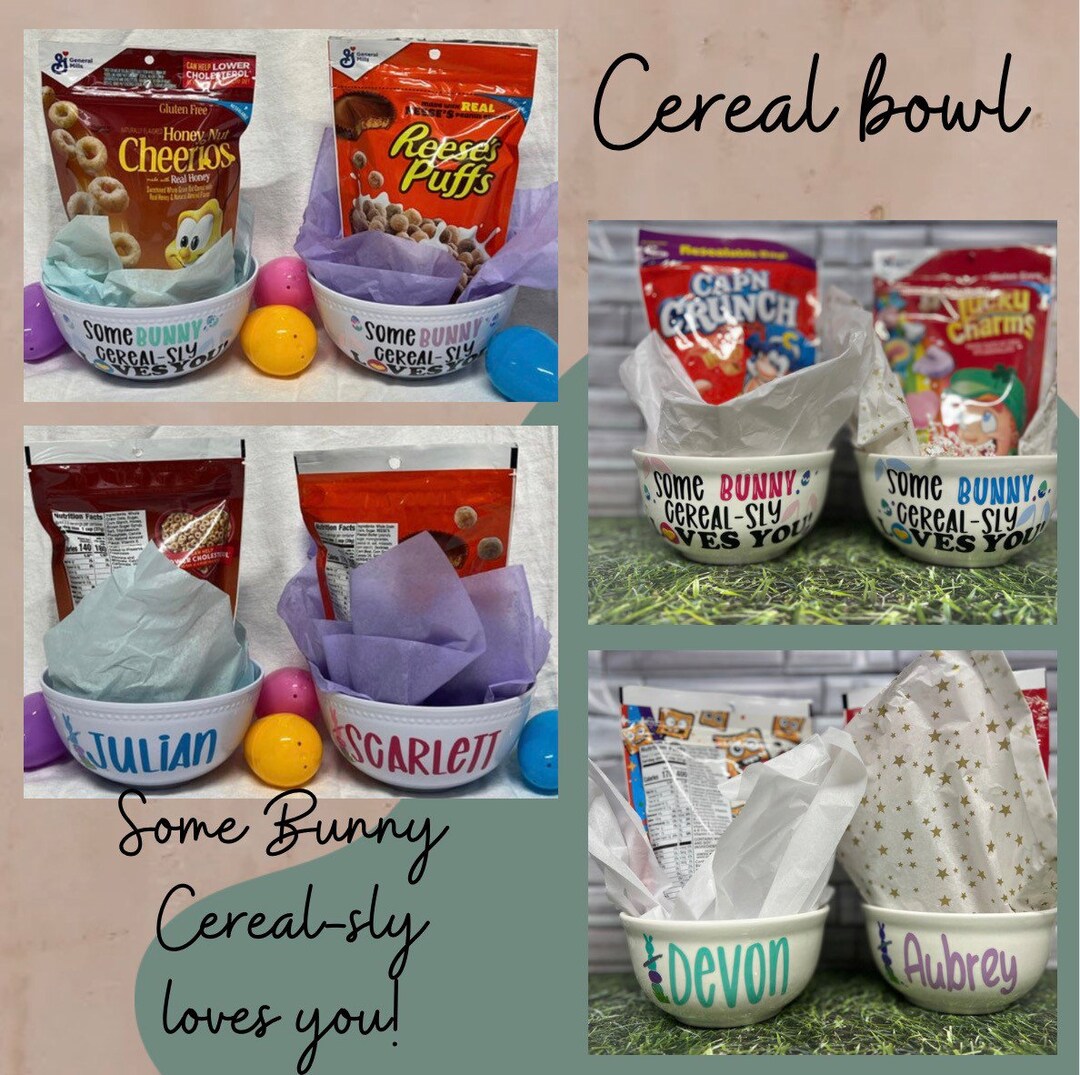 Melamine Bowl, Personalized Easter Cereal Bowl, Some Bunny Ceralsly