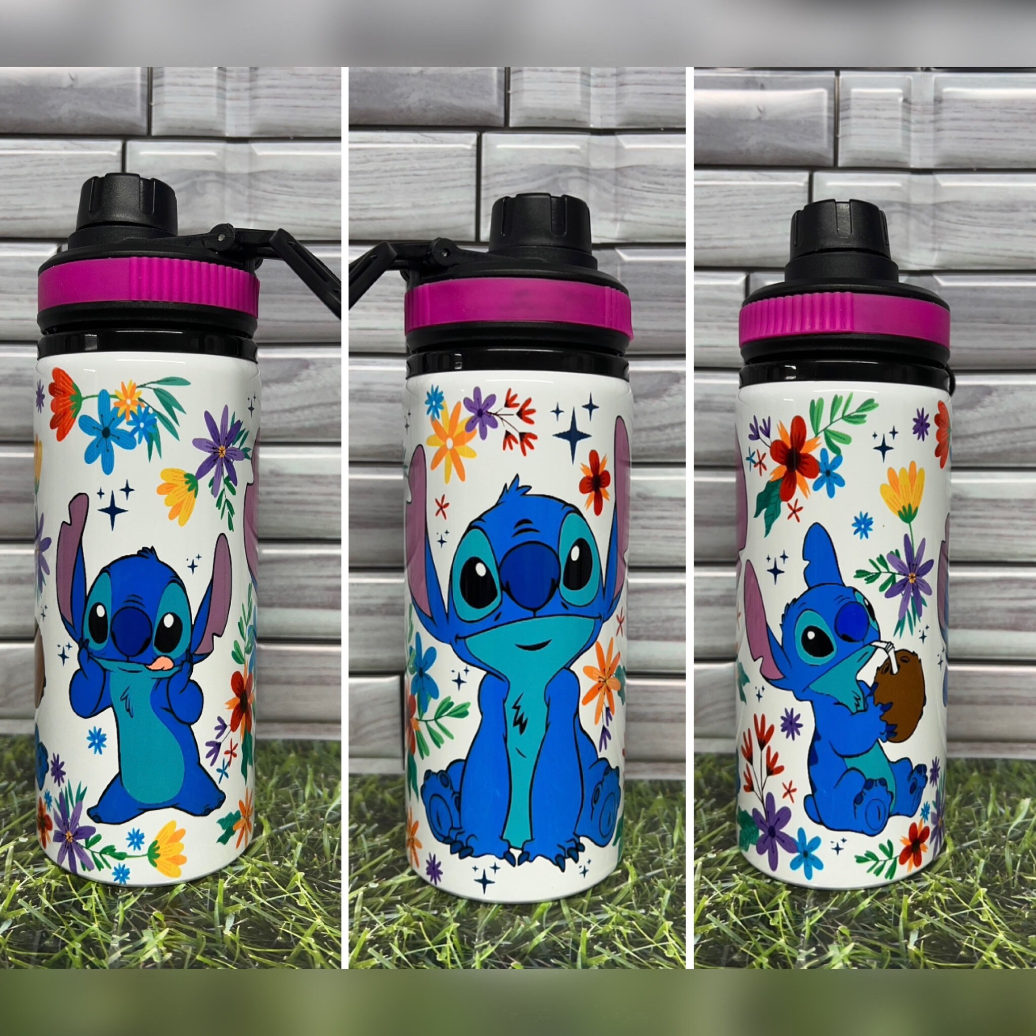 Disney Stitch Character Flip-Top Water Bottle