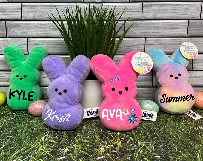 Personalized 6 Plush Peep, Authentic Peep Plush, Easter Peep Bunny
