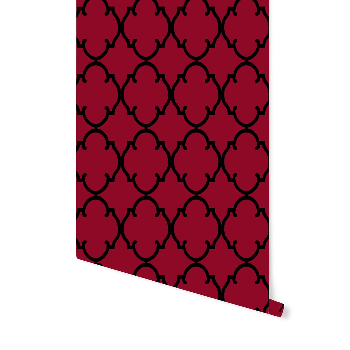 Brothel Deep Red Removable Wallpaper Peel and Stick Trellis Etsy