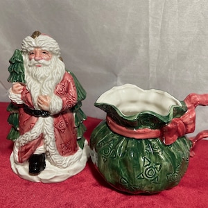 Vintage Fitz & Floyd OCI Christmas Creamer and Sugar Bowl