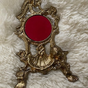 Antique Victorian Baroque Gold Tone Pocket Watch Holder V.I.P. Company Antique Victorian Baroque Gold Tone Pocket Watch Holder By  main image 4
