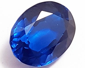 12 x 9 saphir bleu de Ceylan naturel impeccable, forme ovale, pierre de 7 carats, fabrication de bijoux, saphir à facettes, taille ovale, pierres précieuses en vrac