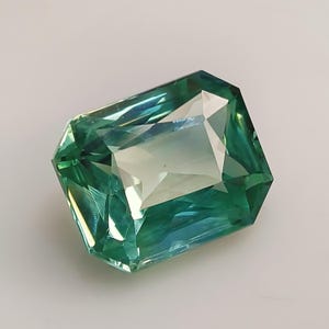 Stunning Blueish Green Natural 10 Carat Peacock Sapphire, Emerald Shape Loose Gemstone, Perfect As a Unique Valentine Day Gifts