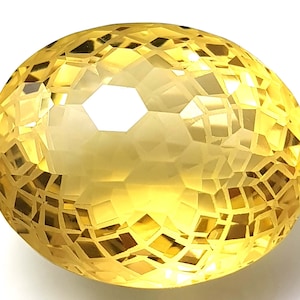 AAA Quality 89.10 Ct Brazilian Oval Shape Yellow Topaz Extremely Rare Cut Loose Gemstone Yellow Topaz Fantacy Cut Gifts  For Her/Him