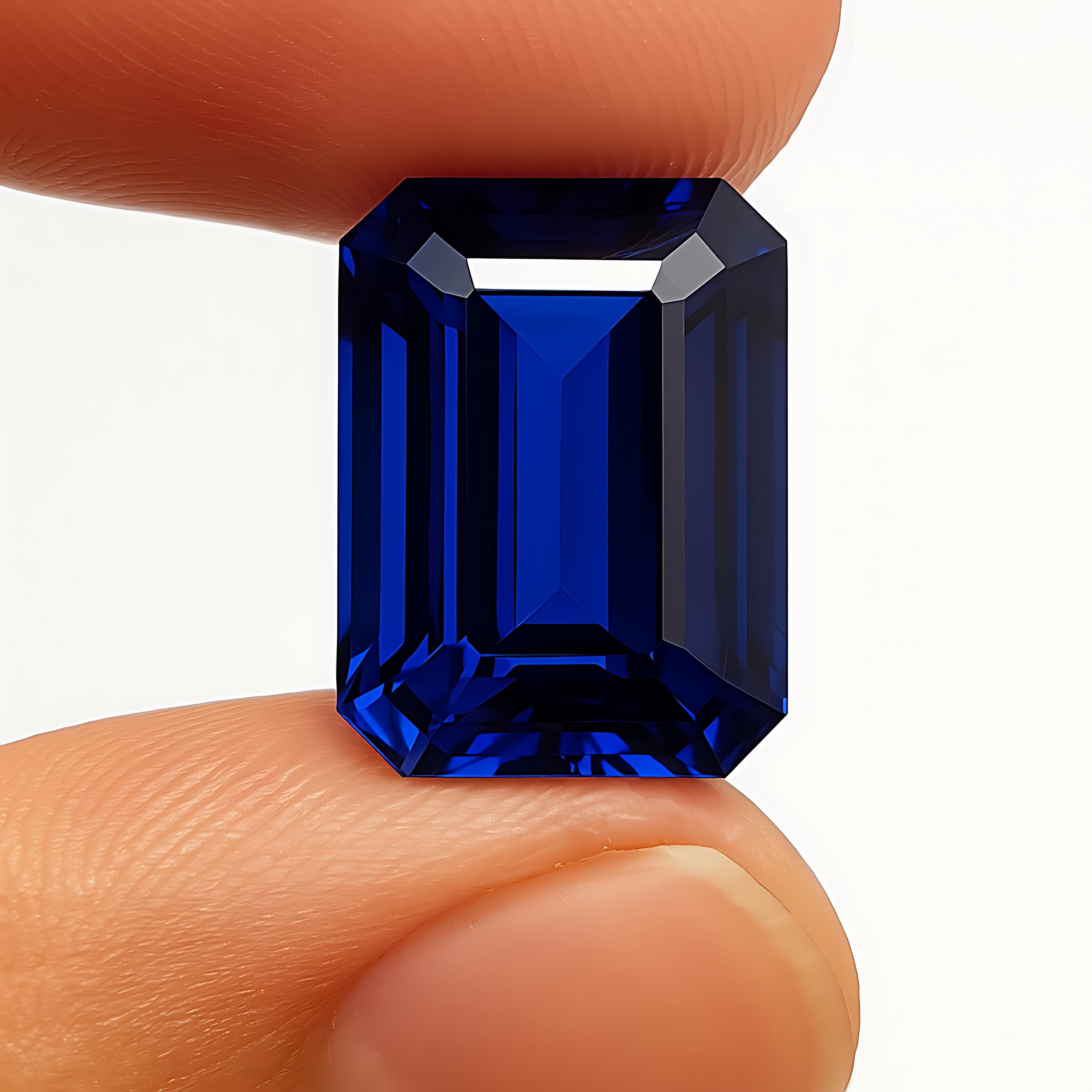 AAA Blue Tanzanite Gemstone: 9-10 Ct Emerald Cut Loose Stone