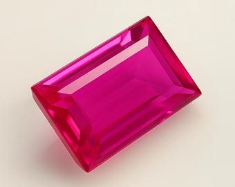 Zafiro rosa de Ceilán de talla esmeralda de 14 quilates: piedra preciosa suelta sin tratar