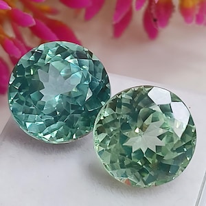 21 Ct Bluish Green Grandidierite Pair: Round Cut Loose Gemstones