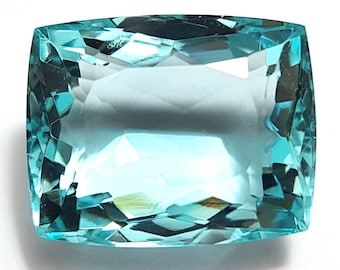 70 Carat Aquamarine Cushion Shape Glass Field Loose Gemstone Faceted Gemstone AAA Quality Huge Aquamarine Loose Gemstone Gift For Her/Him