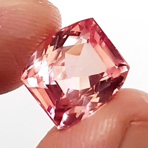 AAA+ Flawless Ceylon Orangish 10 Carat Pink Padparadscha Sapphire Loose Beautiful Cushion Cut Gemstone, Jewelry & Ring Making Gemstone