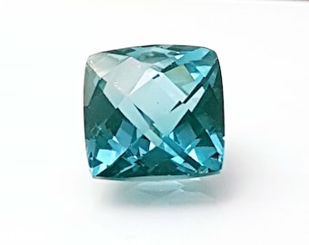 Saphir vert, vert bleuté, naturel de 13,40 carats en forme de coussin vert, meilleure pierre précieuse en vrac saphir vert bleuâtre ! Livraison gratuite cadeau pour elle !
