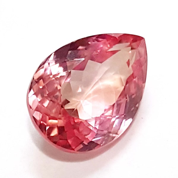 AAA+ Flawless Ceylon Orangish 10 Carat Pink Padparadscha Sapphire Loose Beautiful Pear Cut Gemstone, Jewelry & Ring Making Gemstone