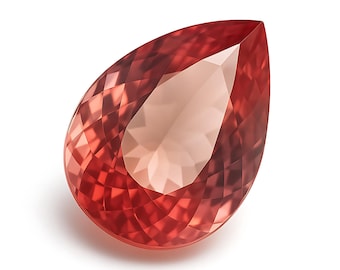 Alexandrite De Synthèse AAA+ 32,10 Carats - Forme Poire - Taille Exceptionnelle - Propre à La Loupe - Neuf
