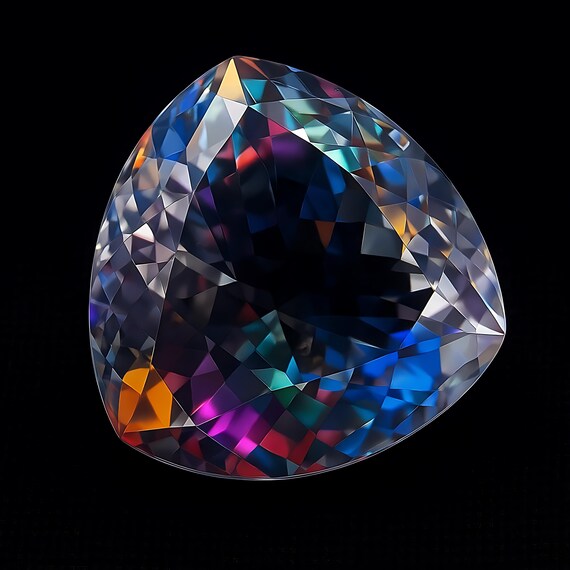 Cabochon Ovale En Topaze Mystique Arc-en-ciel Naturel 28,20 Ct - Traité Et Chauffé, Qualité Excellente
