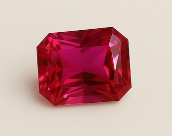 Zafiro rosa de Ceilán de talla esmeralda de 10 quilates: piedra preciosa suelta sin tratar