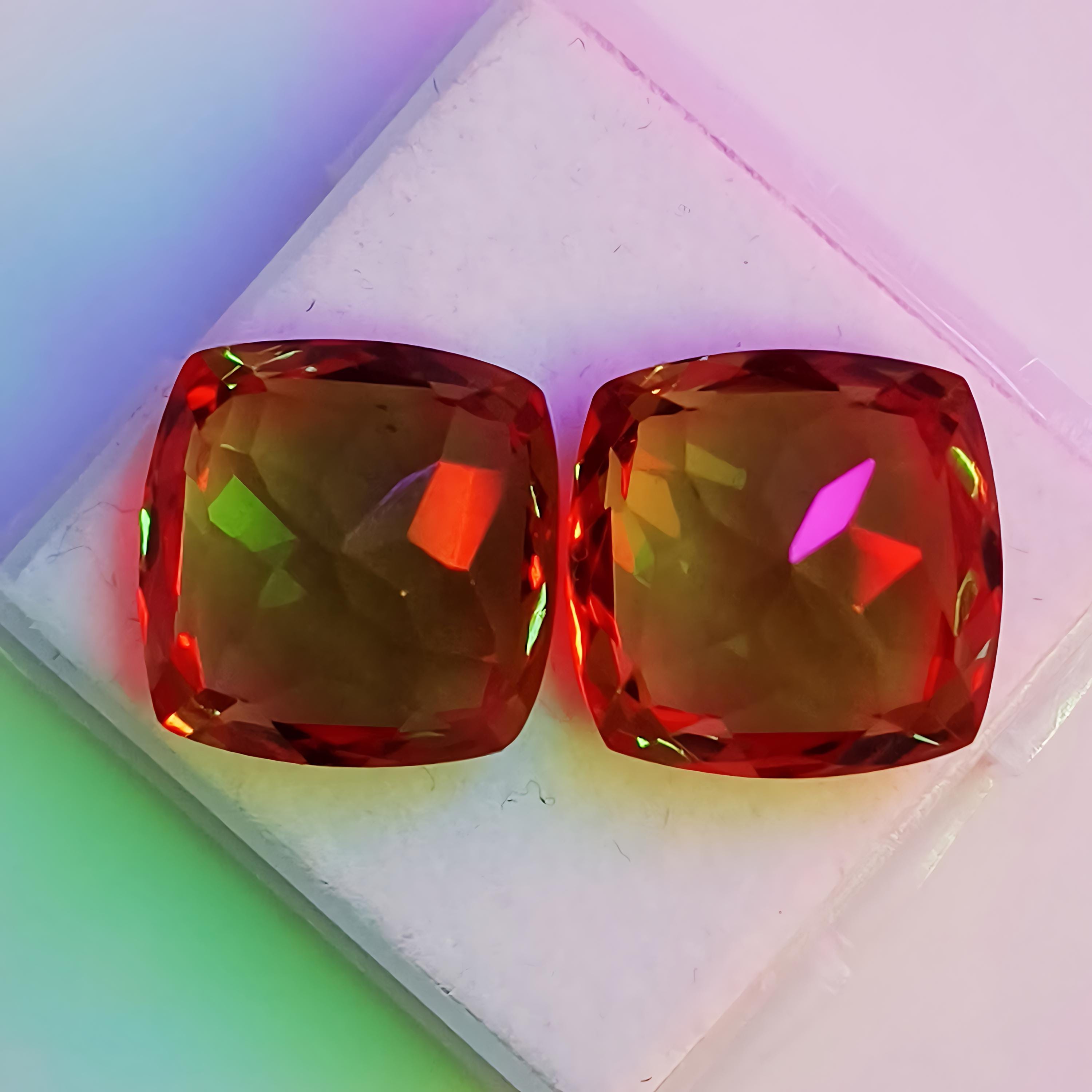 Alexandrite Pierre Précieuse 16-20 Carats Coupe Carrée - Certifiée GIR, Non Traitée, Effet Changement De Couleur