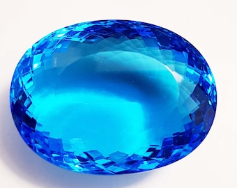 175 Carat Aquamarine Gemstone Oval Shape Gemstone Aquamarine Topaz, Faceted Gemstone Quality Huge Aquamarine Topaz Loose Gemstone