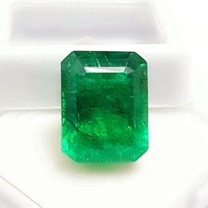 Émeraude verte naturelle de Colombie, 11 carats, pour bague ou mariage, taille émeraude, cadeau pour la Saint-Valentin image 5