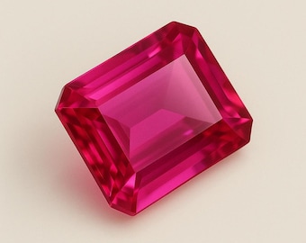 Zafiro rosa de Ceilán de talla esmeralda de 10 quilates: piedra preciosa sin tratar