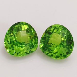 AAA natural Peridot Gemstone - Pair Loose Gemstones Faceted Loose Peridot 25 Carat Pear Shape- Mother&#39;s Day Gifts  August birthstone