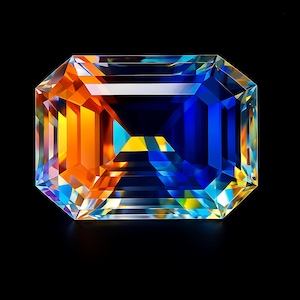 Mystic Topaz Loose Gemstone: AAA+ Emerald Cut, 15 Carat