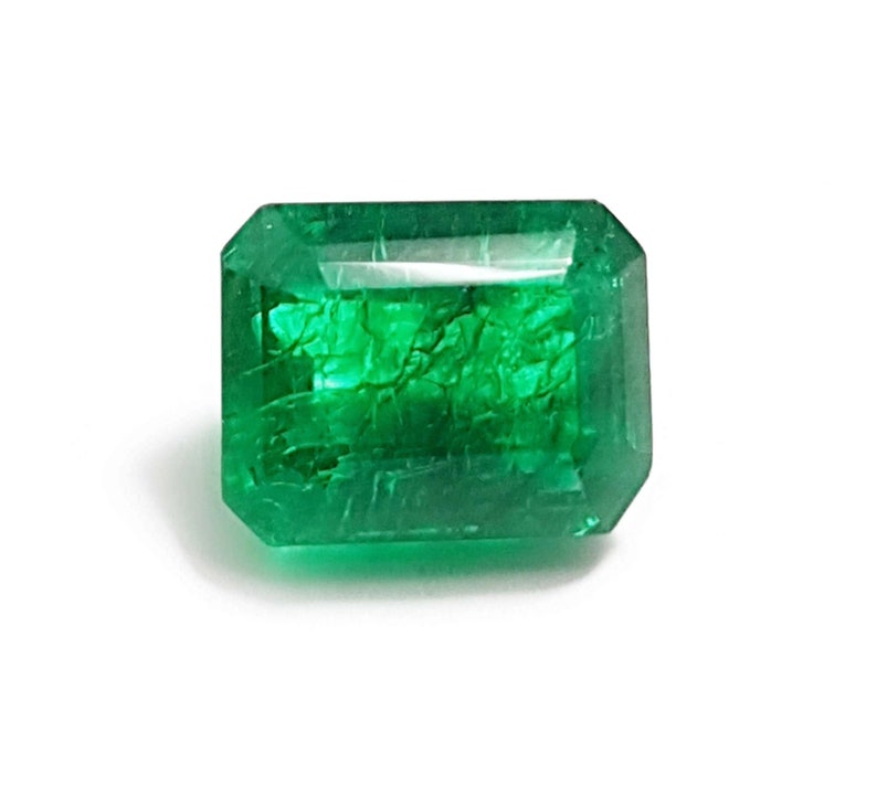 Pietra preziosa sciolta naturale della Colombia verde smeraldo da 11 ct per l'uso nell'anello o per scopi nuziali Pietra preziosa sciolta con taglio smeraldo, regalo di San Valentino immagine 6