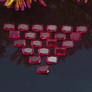 Red Ruby Mozambique AAA Loose Gemstone Cut, Loose Ruby  Stone High Quality Emerald Shape 7x5 mm Jewelry Making Tool & Ring 20 Peace