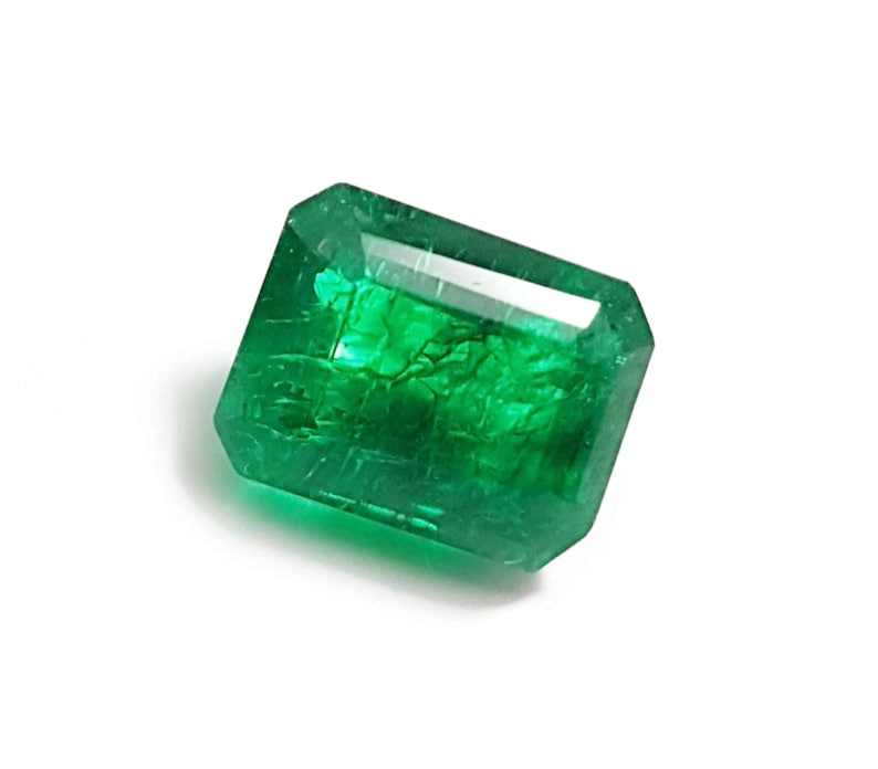 Pietra preziosa sciolta naturale della Colombia verde smeraldo da 11 ct per l'uso nell'anello o per scopi nuziali Pietra preziosa sciolta con taglio smeraldo, regalo di San Valentino immagine 3