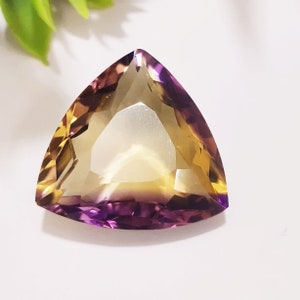 AAA quality 35.50 Carat Natural Ametrine Gemstone Faceted Ametrine Trillion Shape Loose Stone, Making Pendent Loose Gemstone Free Shipping