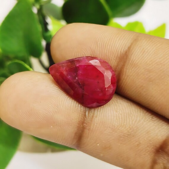 Paire De Rubis Taillés Poire Naturels Du Mozambique - Qualité Excellente, 13x9x6 Mm