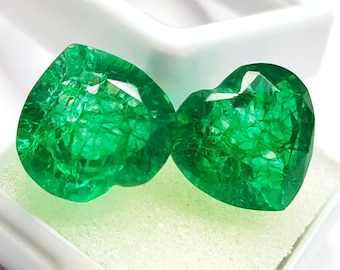 Naturel Colombie vert émeraude 20 Ct pierre précieuse en vrac pour l'utilisation de l'anneau ou le but de mariage coeur émeraude coupe pierre précieuse en vrac, cadeau de la Saint-Valentin