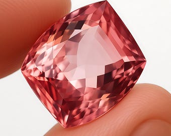 Zaffiro Padparadscha di Ceylon da 10 carati, taglio cuscino AAA+, pietra preziosa sciolta rosa-arancio impeccabile per la creazione di anelli, regalo naturale per lei.