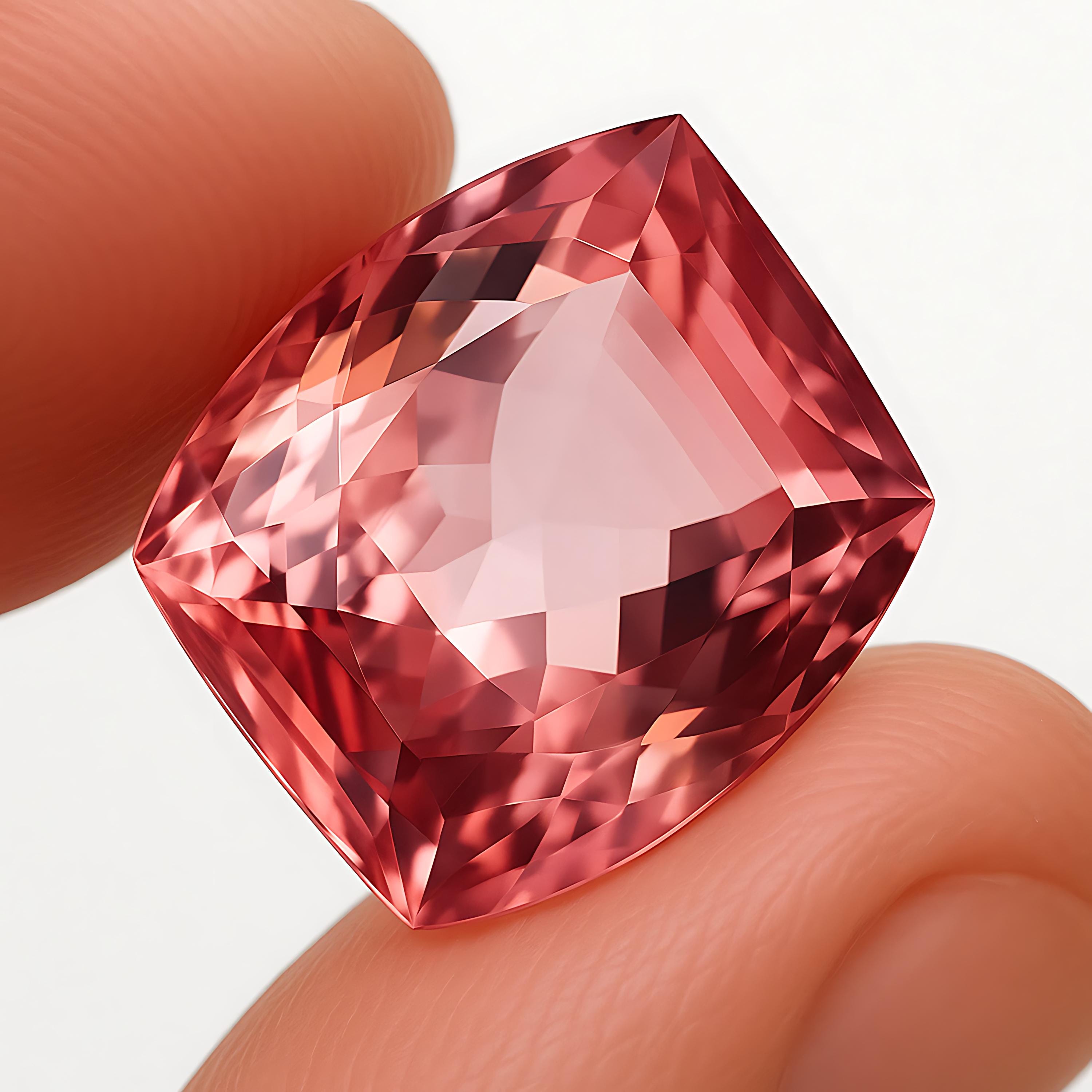 10 Ct Ceylon Padparadscha Sapphire: AAA Cushion Cut Orangish Pink Gemstone  - Etsy Israel, image size:3000x3000
