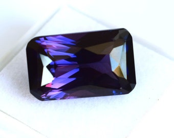 20 Carats Natural Alexandrite Emerald Shape Facet Color Changing Alexandrite Loose Alexandrite Stone Ring Size Alexandrite Pendant Size