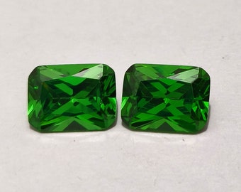 Paire de pierres précieuses en vrac, de couleur vert émeraude colombienne de qualité AAA de 5,5 carats, d'extraction naturelle | Cadeaux de la Saint-Valentin | Fabrication de bijoux et de bagues